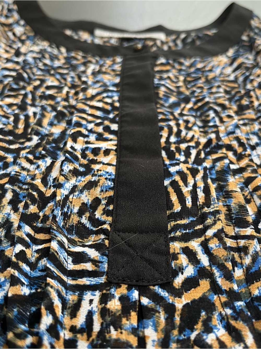 Daniel Rainn Blouse Womens Size L Black Geometric Sleeveless